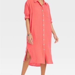 3/4 sleeve shirt dress